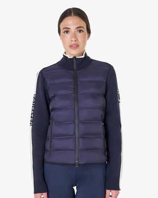 Piumino da donna in nylon e maglia con cerniera