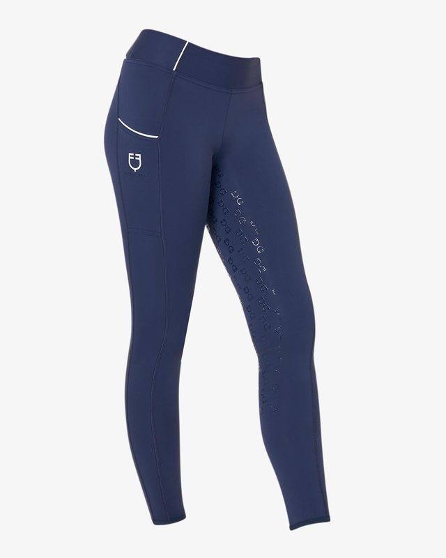 Leggins bambina slim fit grip con logo