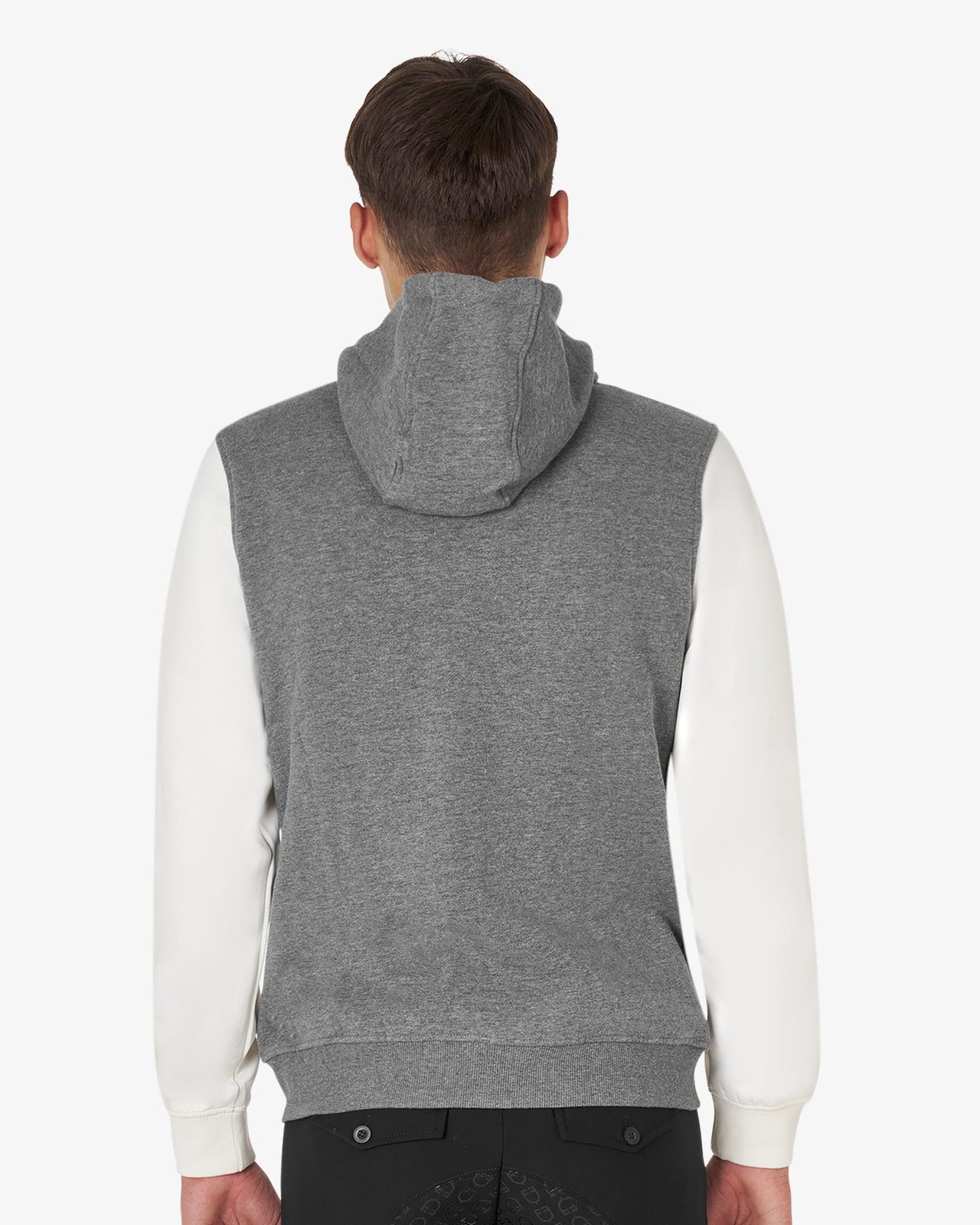 Men's institutional two-tone hoodie with front zip