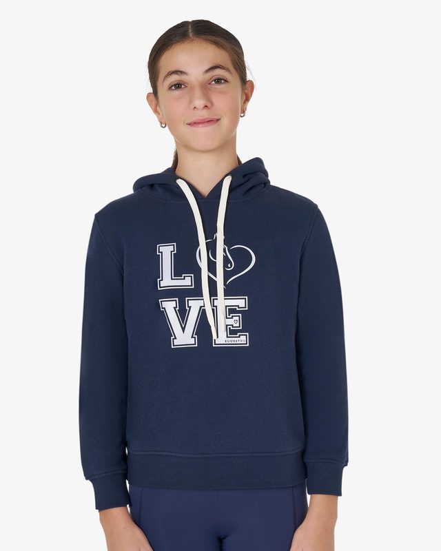 Felpa bambina Winter Love con cappuccio