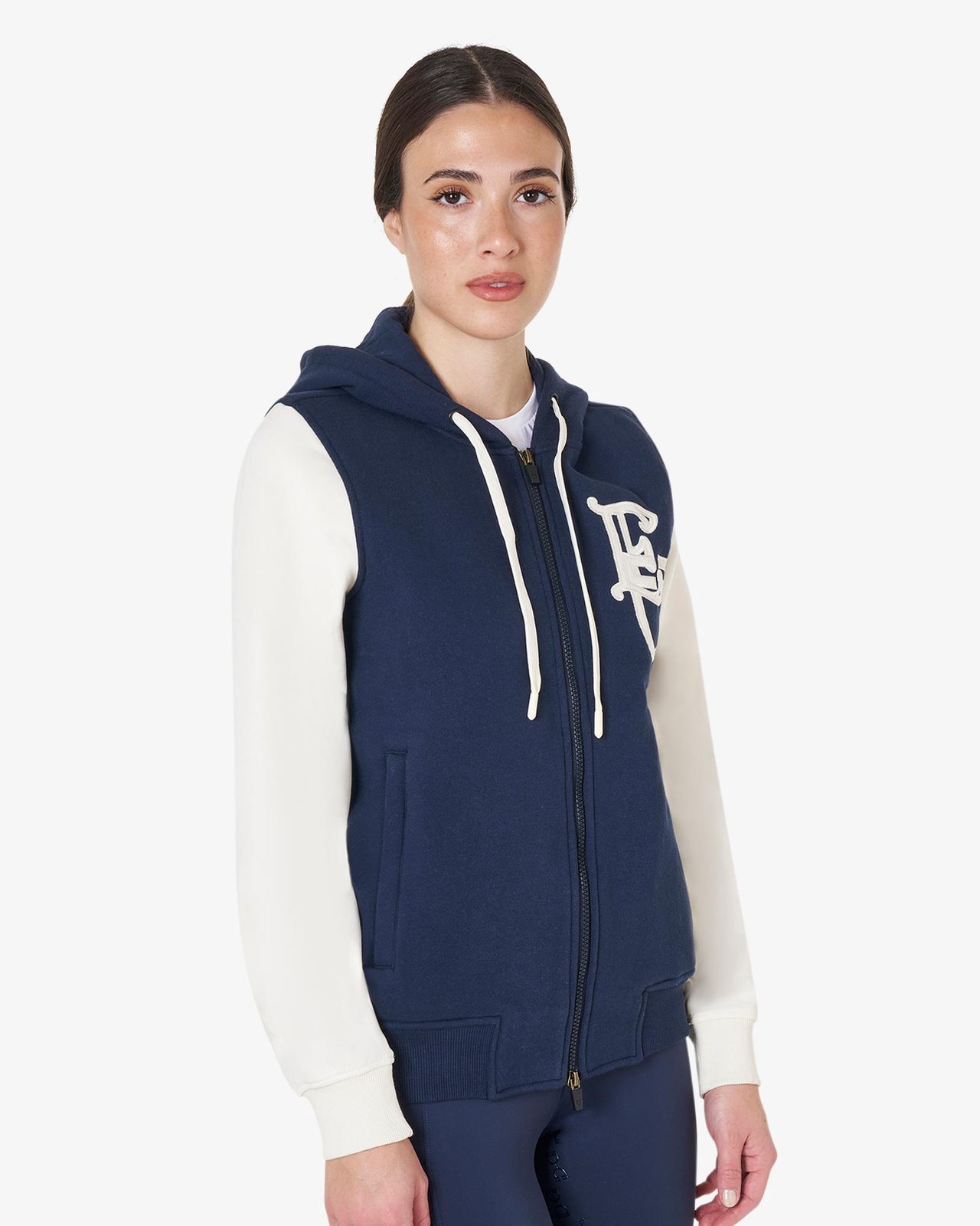 Women's EQ two tone hoodie with front zip