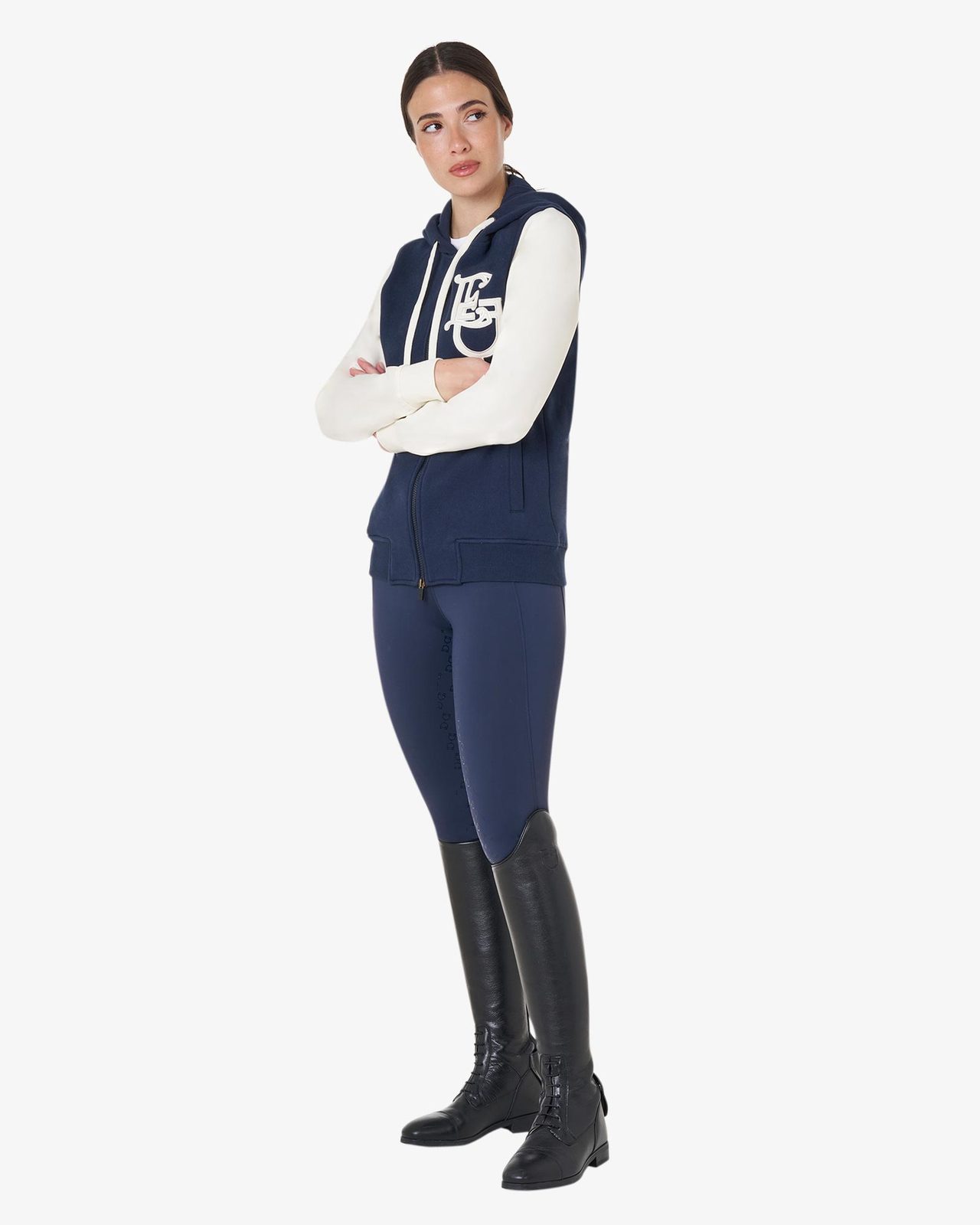Women's EQ two tone hoodie with front zip