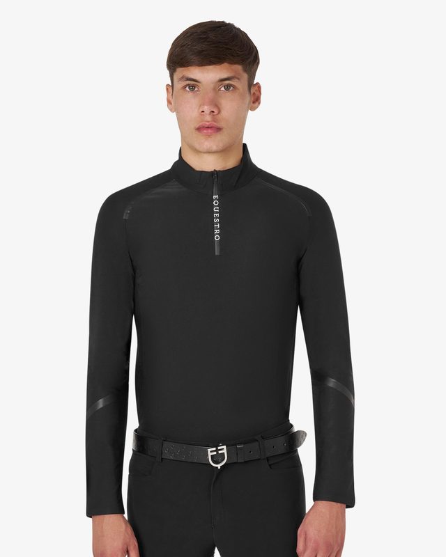 Men's slim fit long sleeve training polo shirt