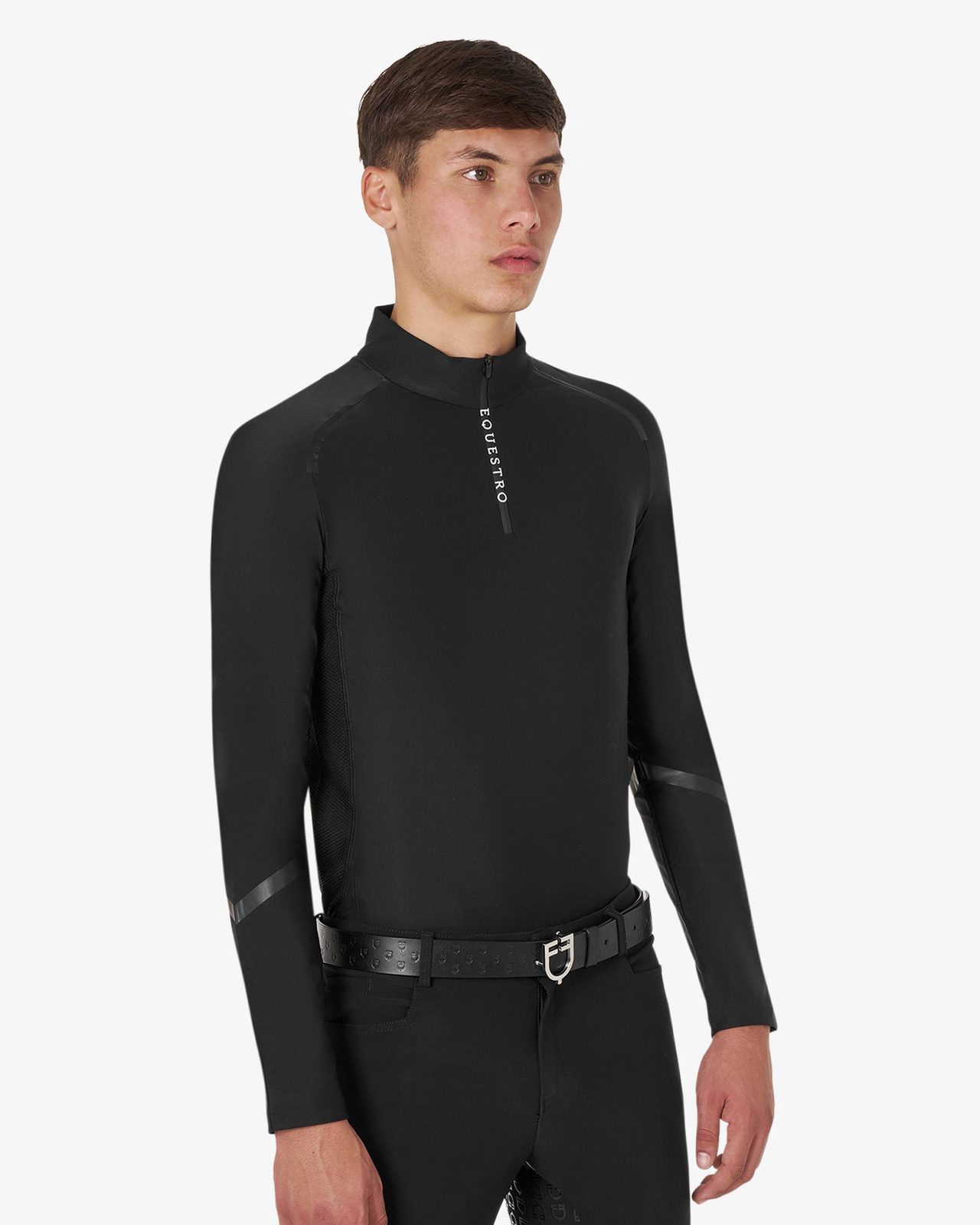 Polo uomo da allenamento slim fit manica lunga