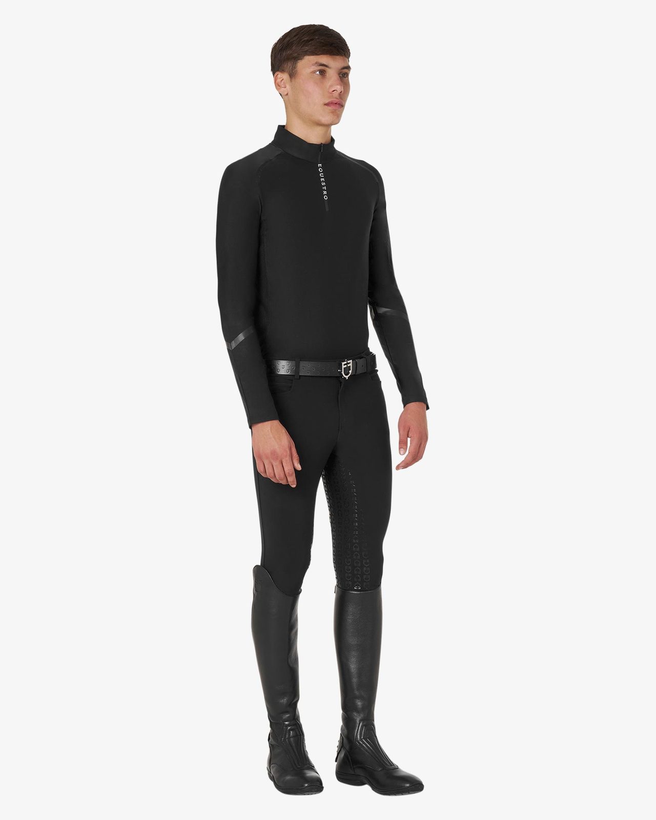 Polo uomo da allenamento slim fit manica lunga