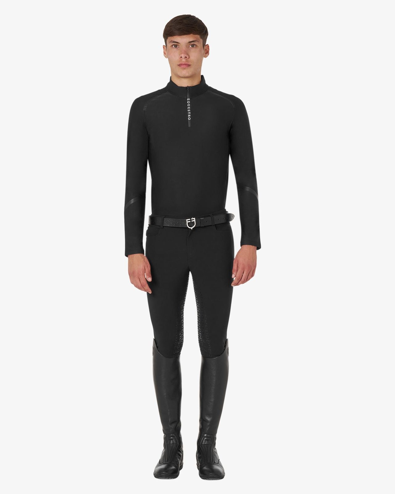 Polo uomo da allenamento slim fit manica lunga