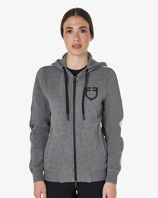 Felpa da donna con cappuccio e zip frontale