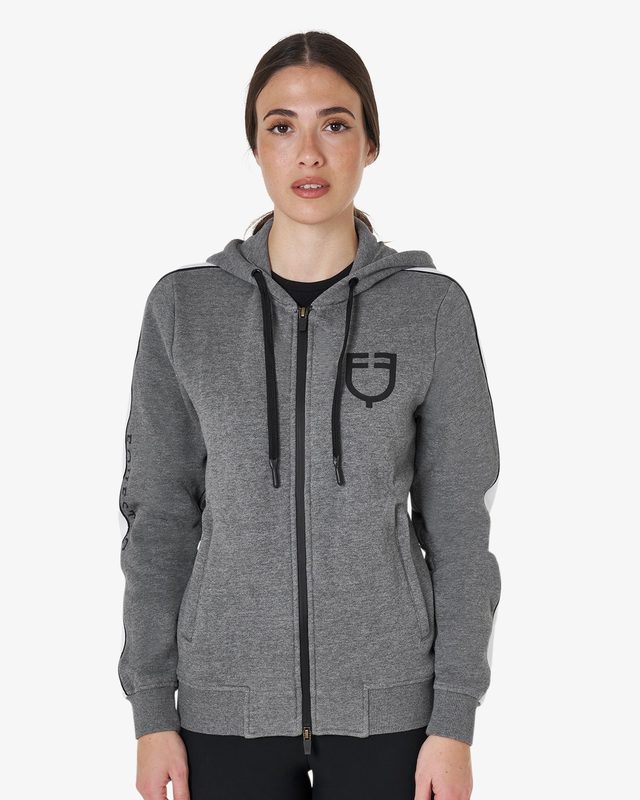 Women's hooded sweatshirt with front zip