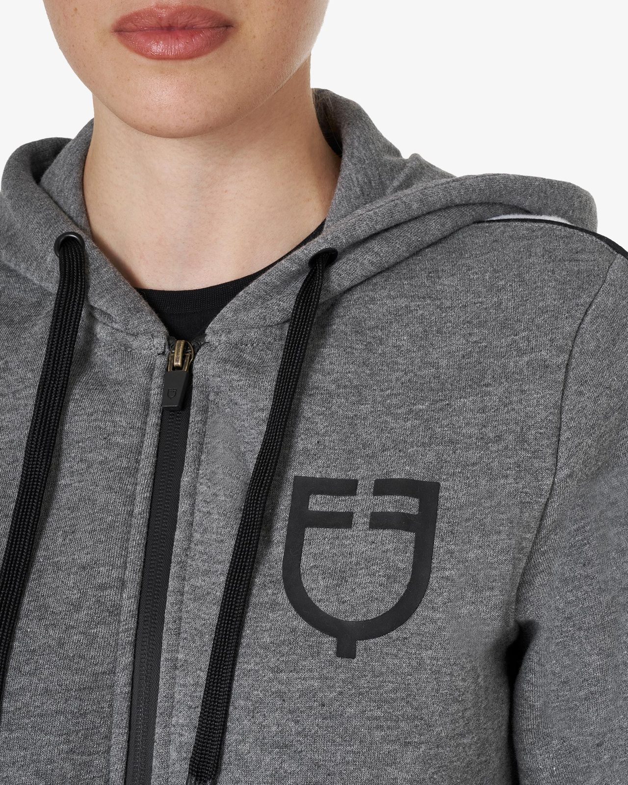 Felpa da donna con cappuccio e zip frontale