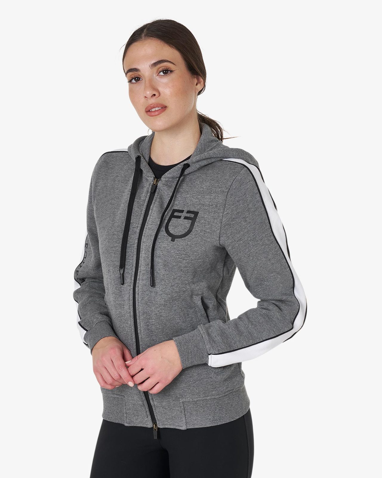 Felpa da donna con cappuccio e zip frontale