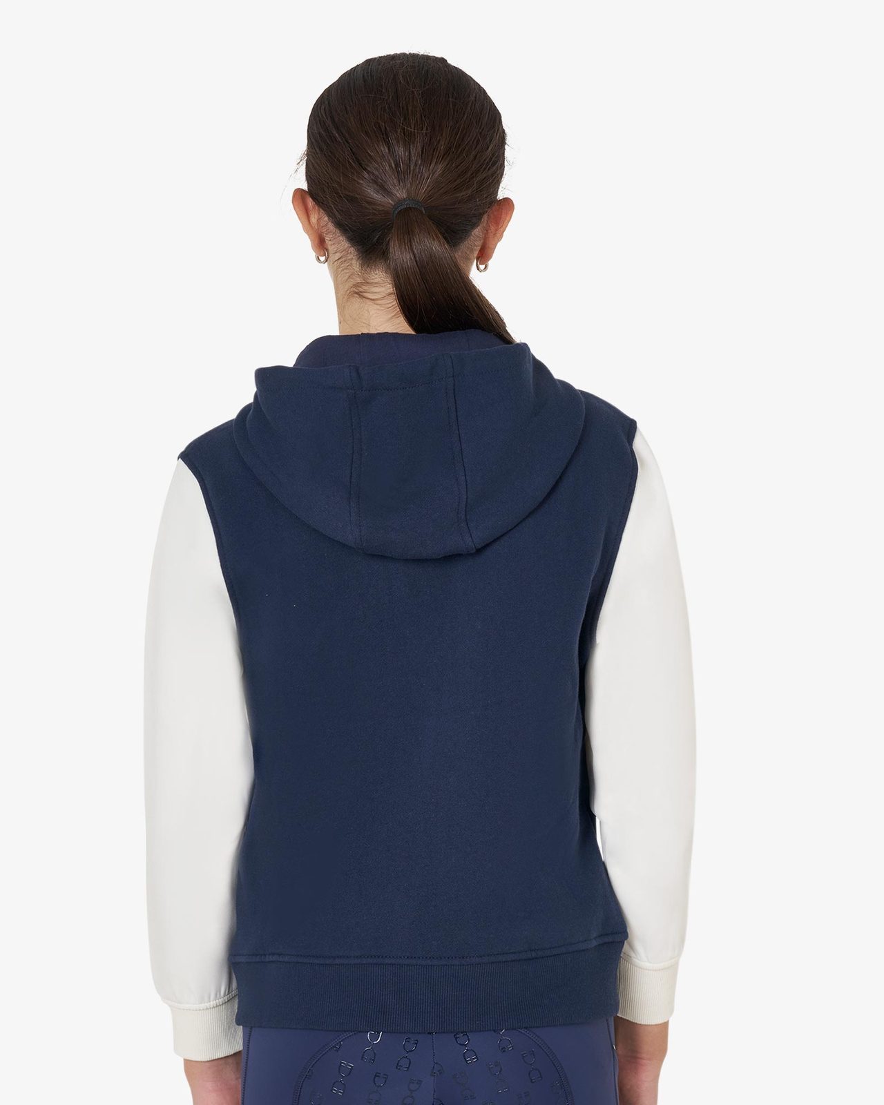 Felpa bambina EQ bicolore con zip frontale
