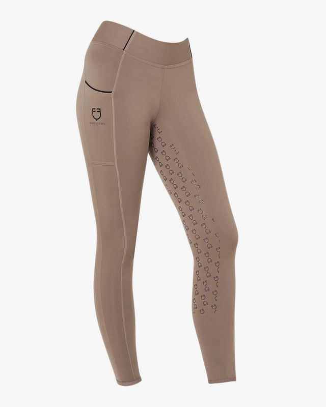 Leggins bambina slim fit grip con logo