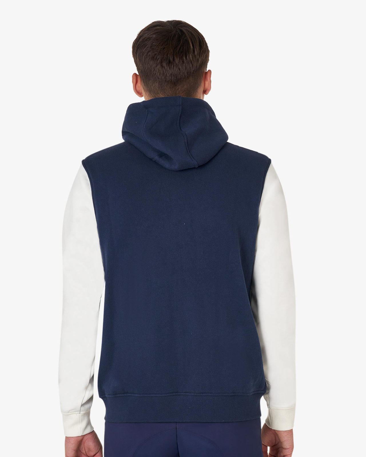 Men's institutional two-tone hoodie with front zip