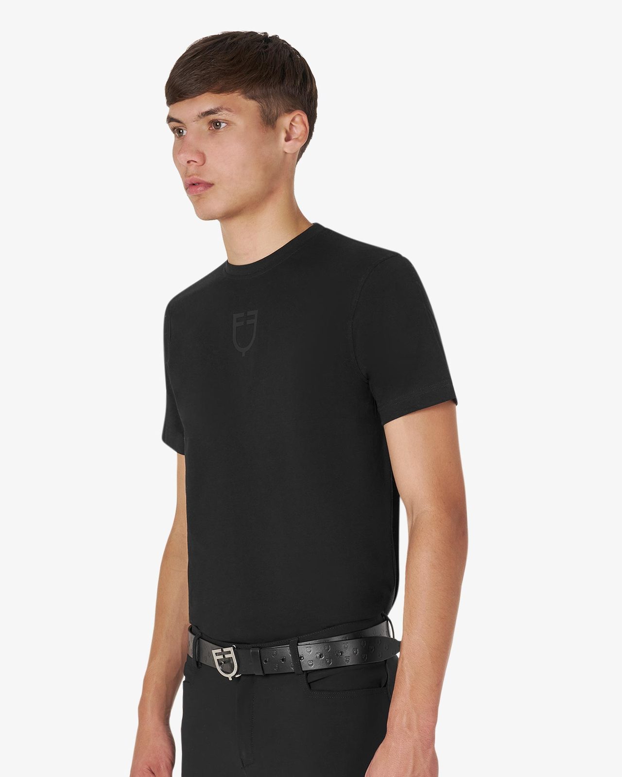 Men's basic T-shirt with tone-on-tone logo
