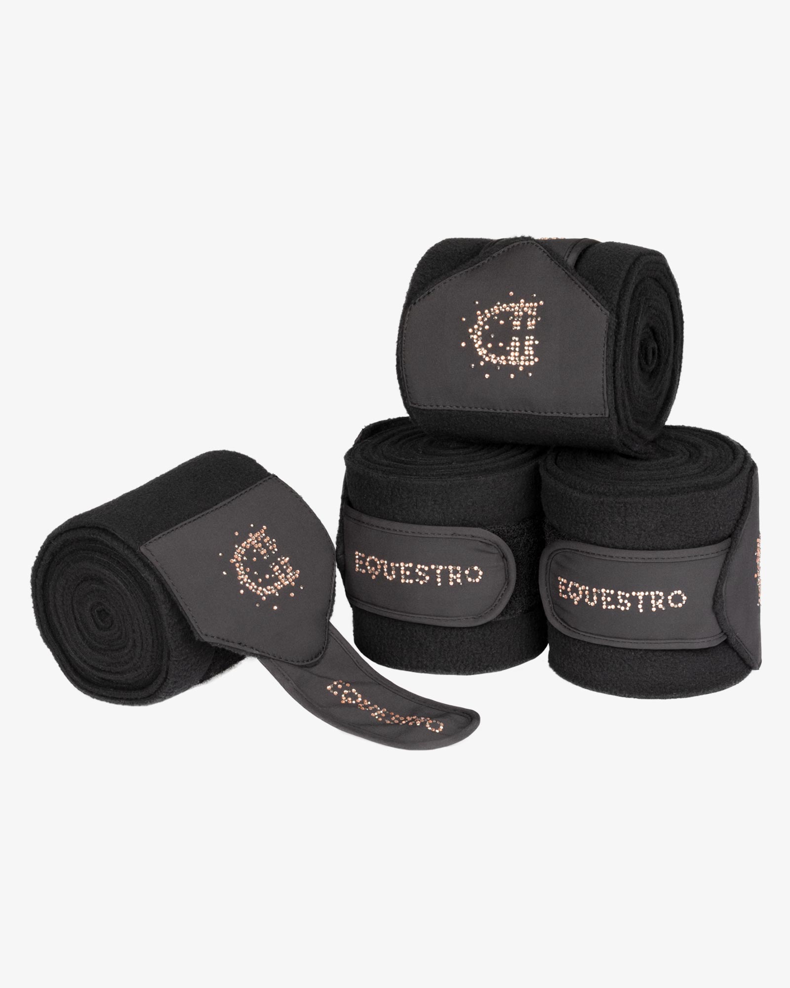 Fasce in pile con logo in strass