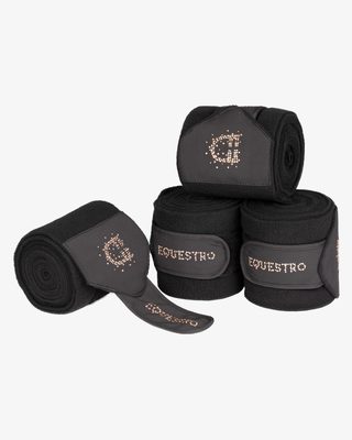 Fasce in pile con logo in strass