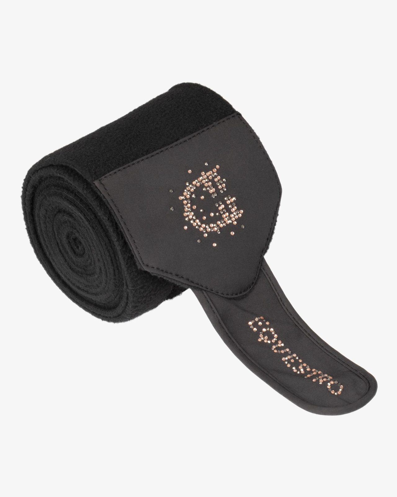 Fasce in pile con logo in strass