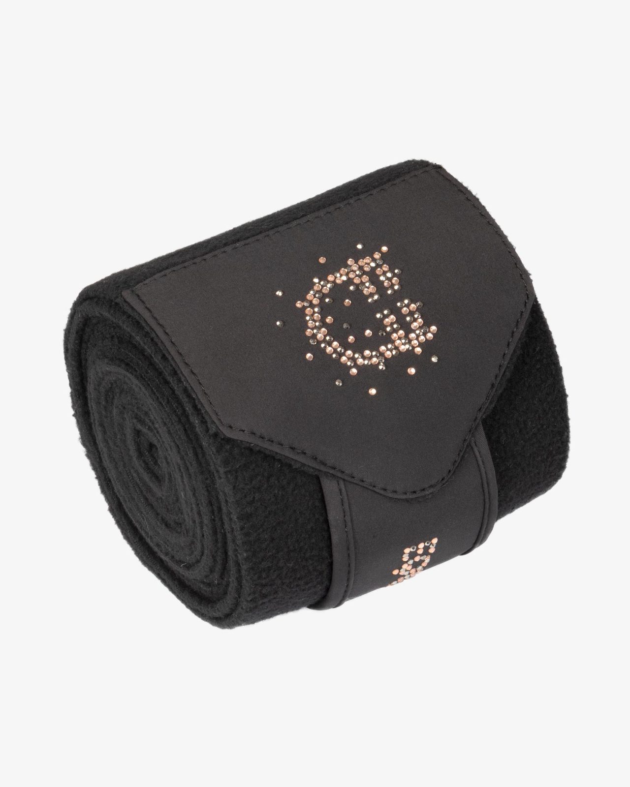 Fasce in pile con logo in strass