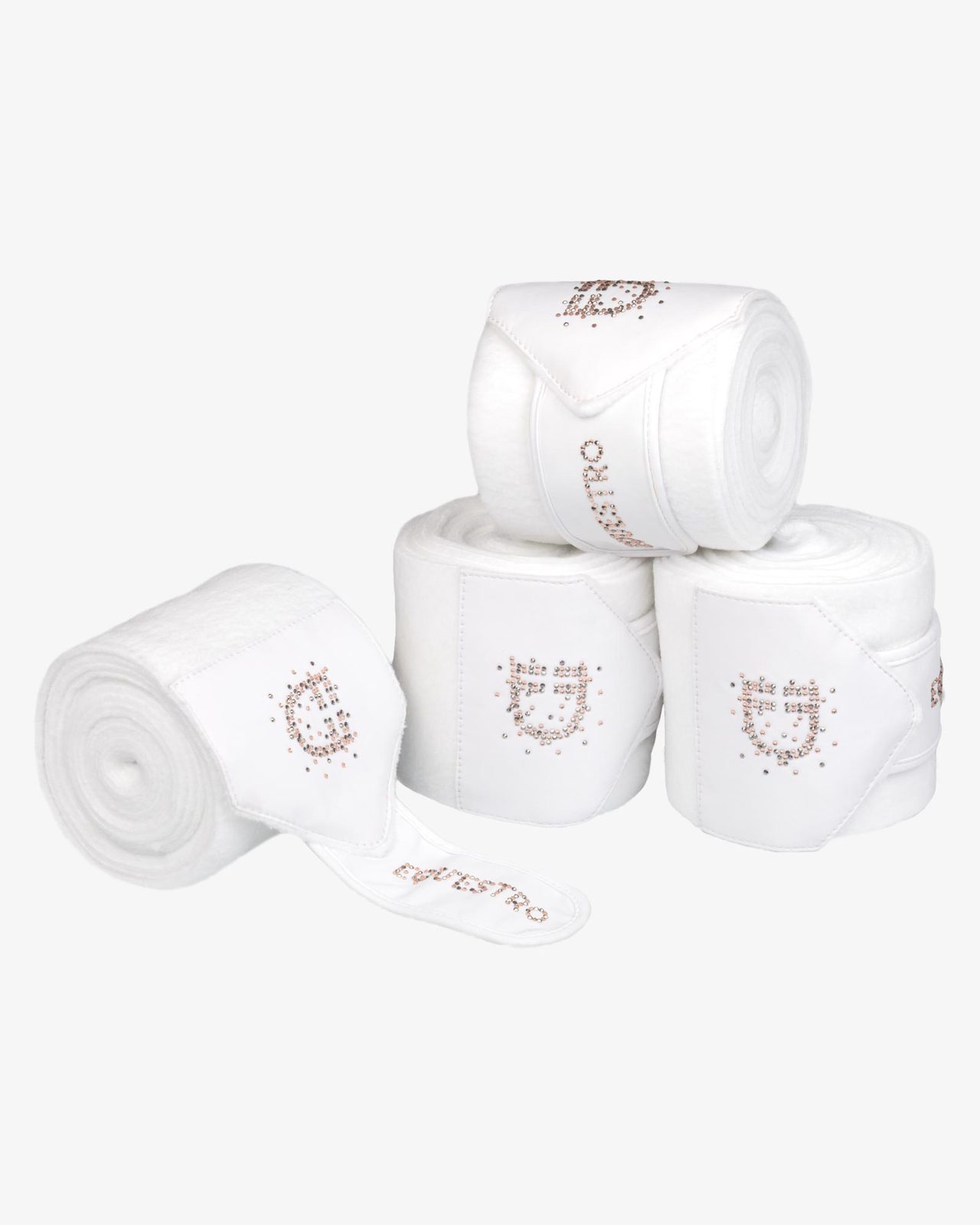 Fasce in pile con logo in strass