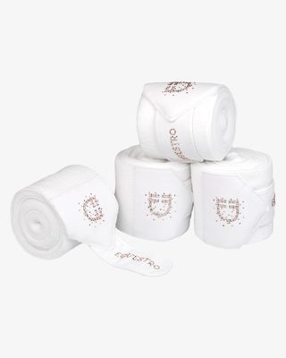 Fasce in pile con logo in strass
