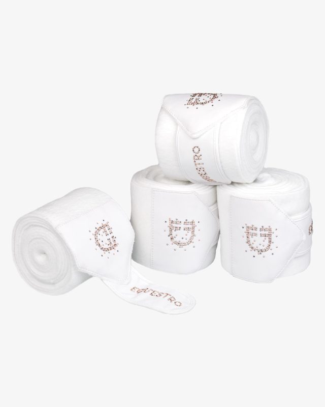 Fleece bandages with rhinestone logo