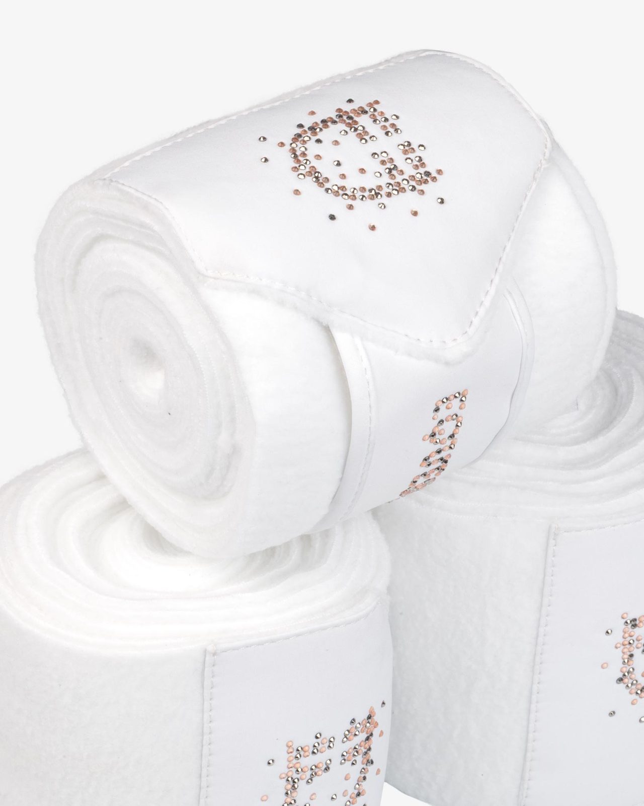 Fasce in pile con logo in strass