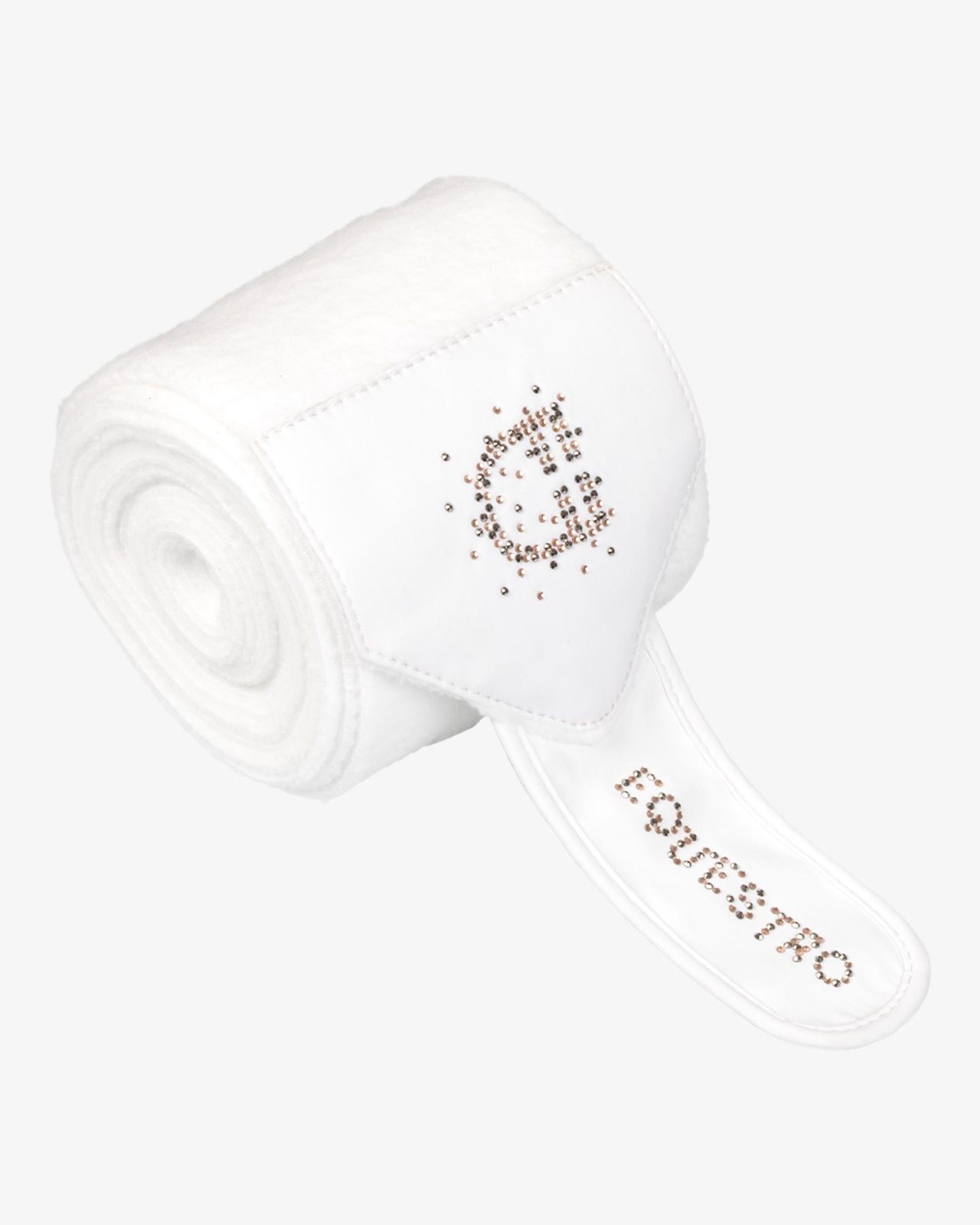 Fasce in pile con logo in strass