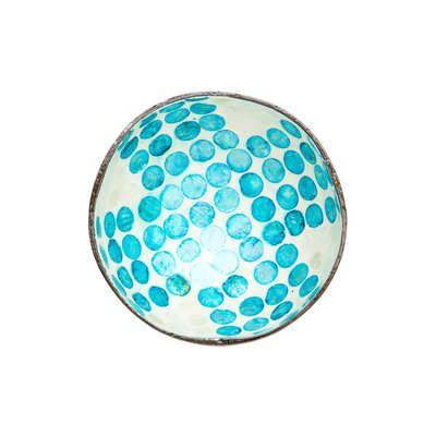 Ciotola di cocco laccata pois madreperla