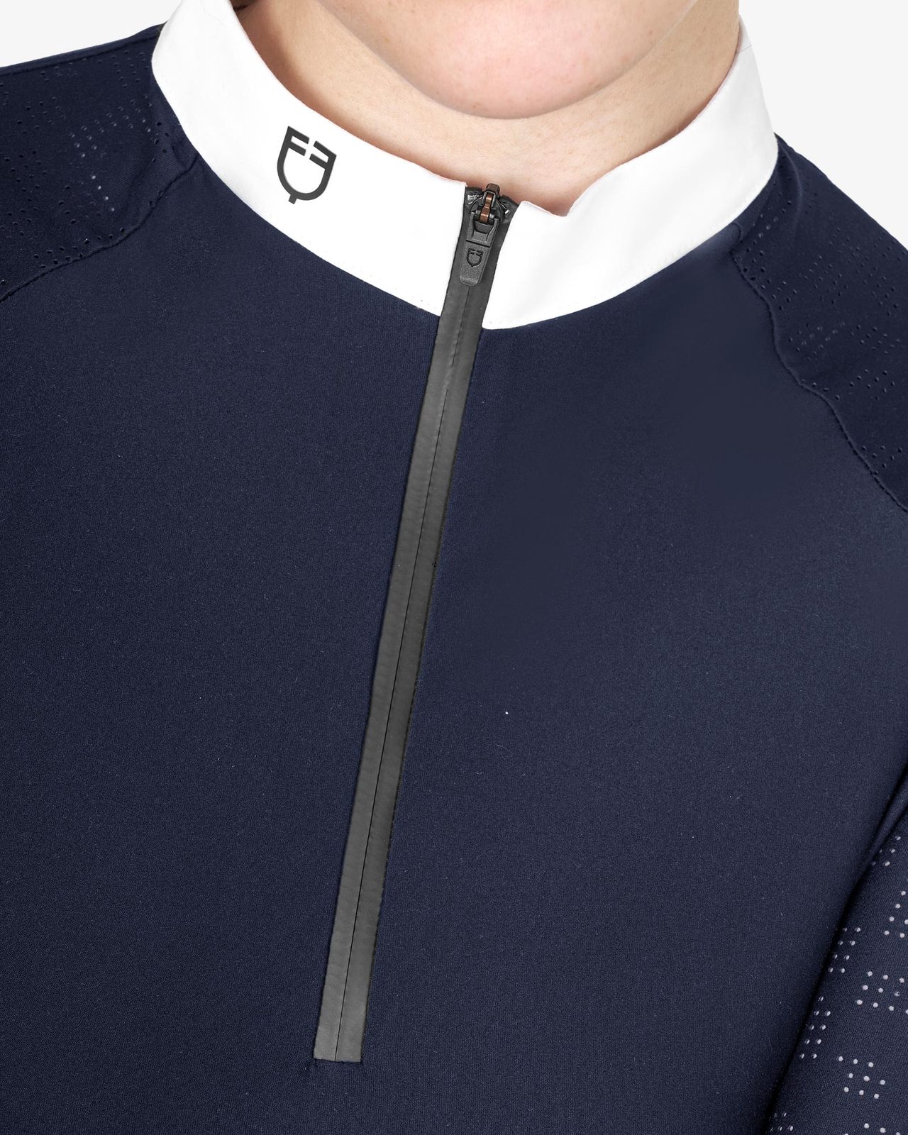 Polo donna slim fit da concorso con inserti in mesh