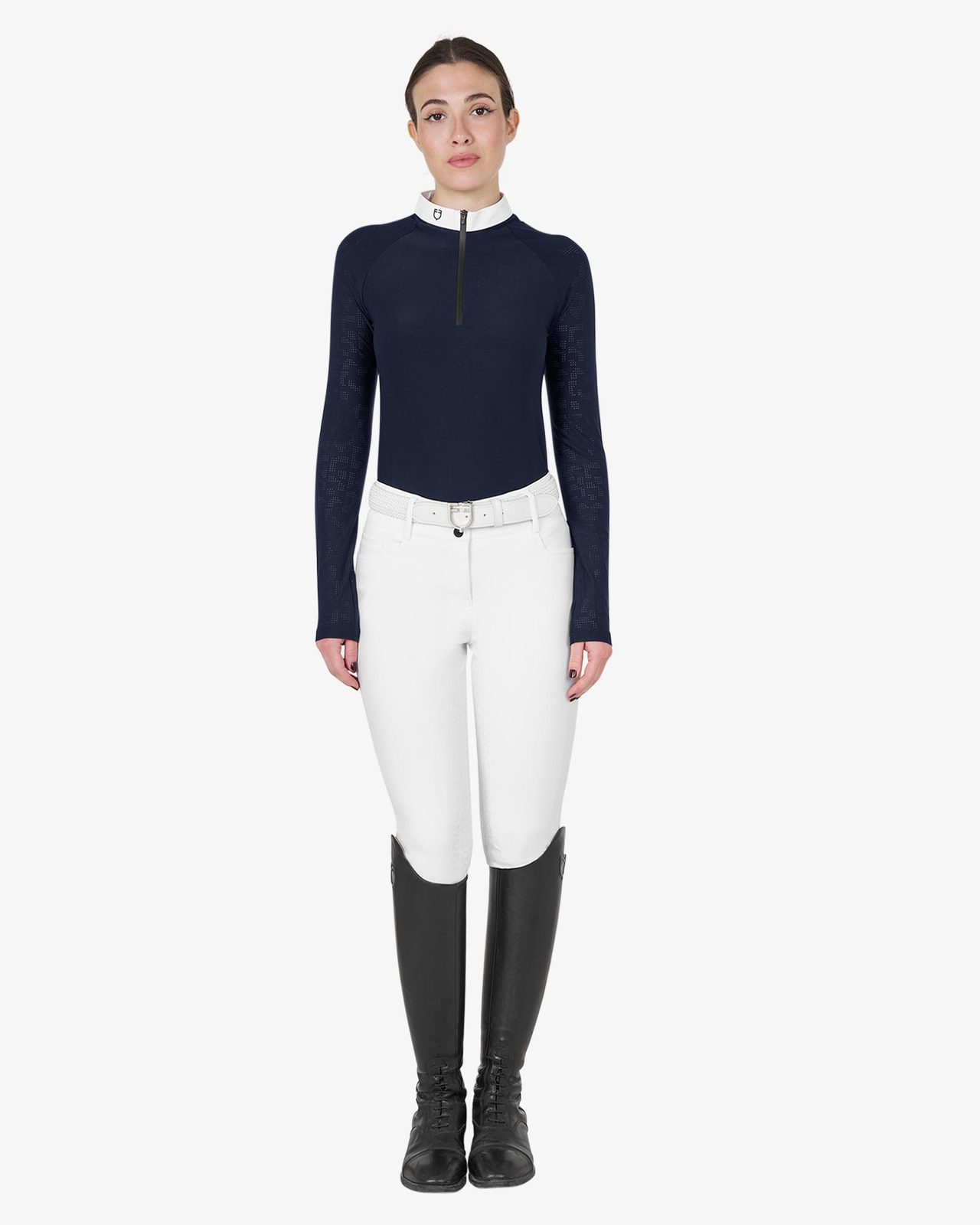 Polo donna slim fit da concorso con inserti in mesh