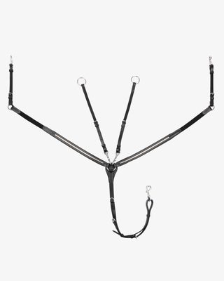 Tanned leather fork breastplate with silver clincher