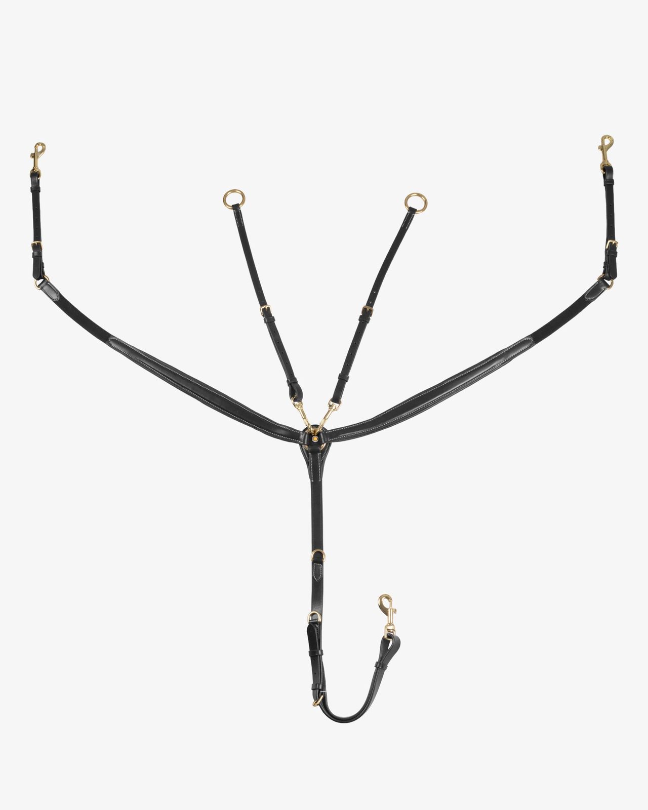 Tanned leather fork breastplate with steel buckles NEW