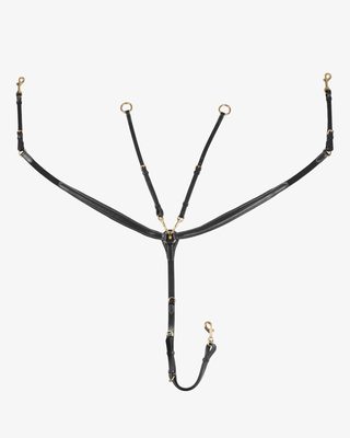 Tanned leather fork breastplate with steel buckles NEW
