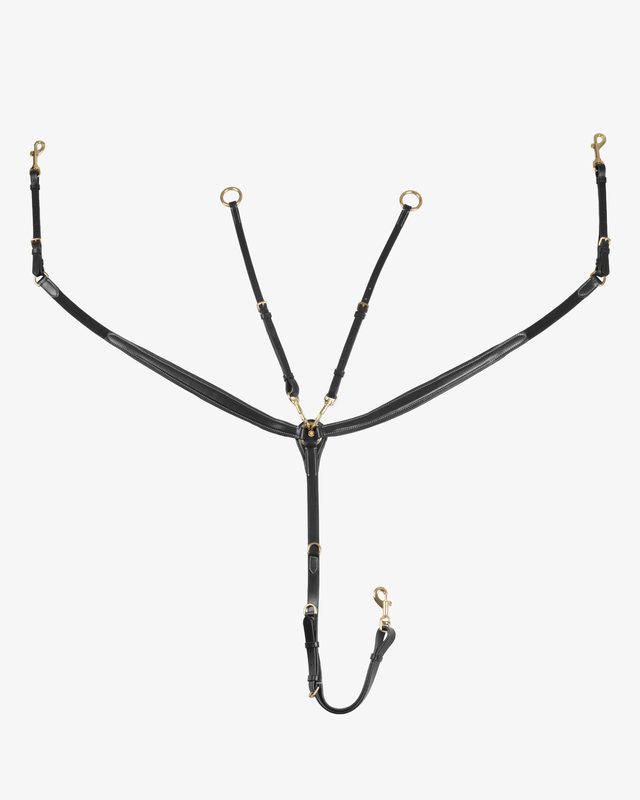 Tanned leather fork breastplate with steel buckles NEW