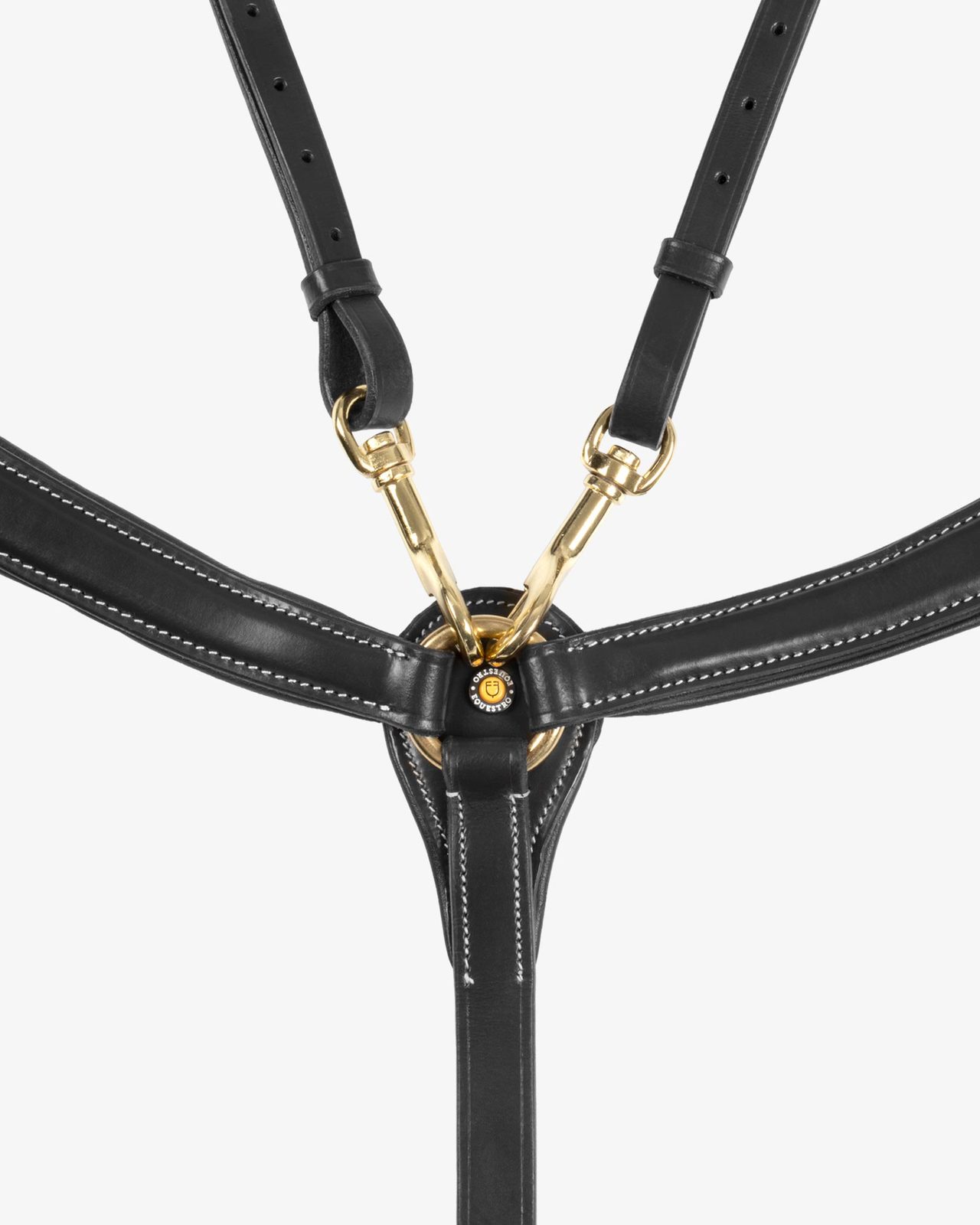 Tanned leather fork breastplate with steel buckles NEW