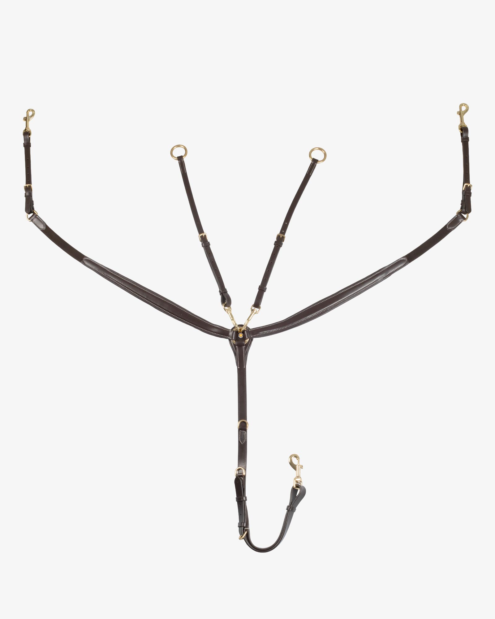 Tanned leather fork breastplate with steel buckles NEW