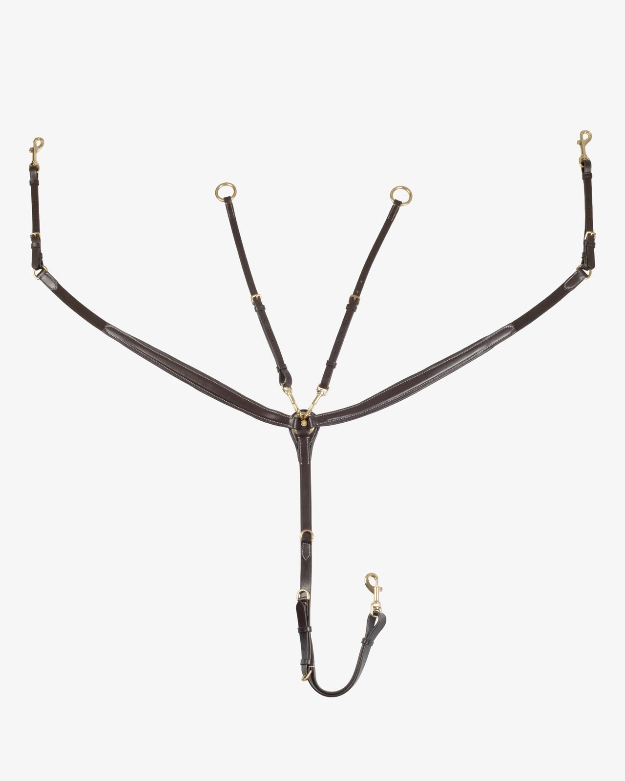 Tanned leather fork breastplate with steel buckles NEW