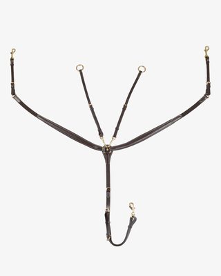 Tanned leather fork breastplate with steel buckles NEW
