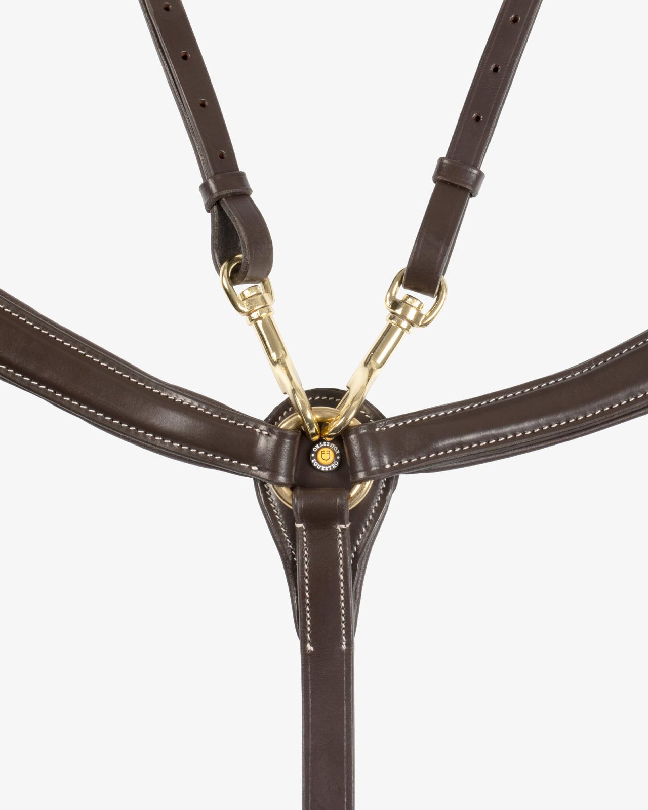 Tanned leather fork breastplate with steel buckles NEW