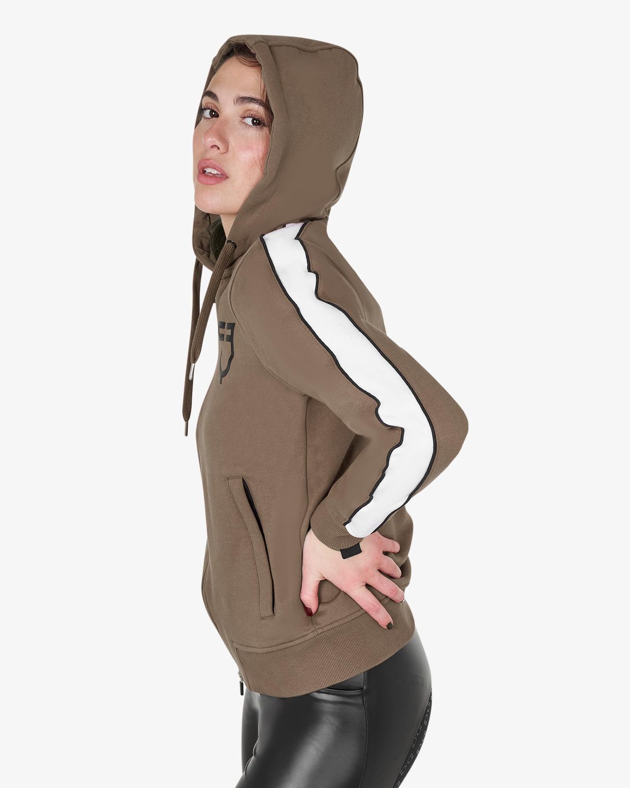 Felpa da donna con cappuccio e zip frontale