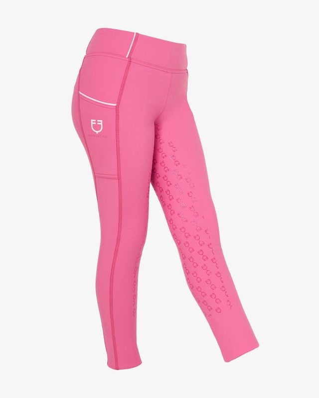 Leggins bambina slim fit grip con logo