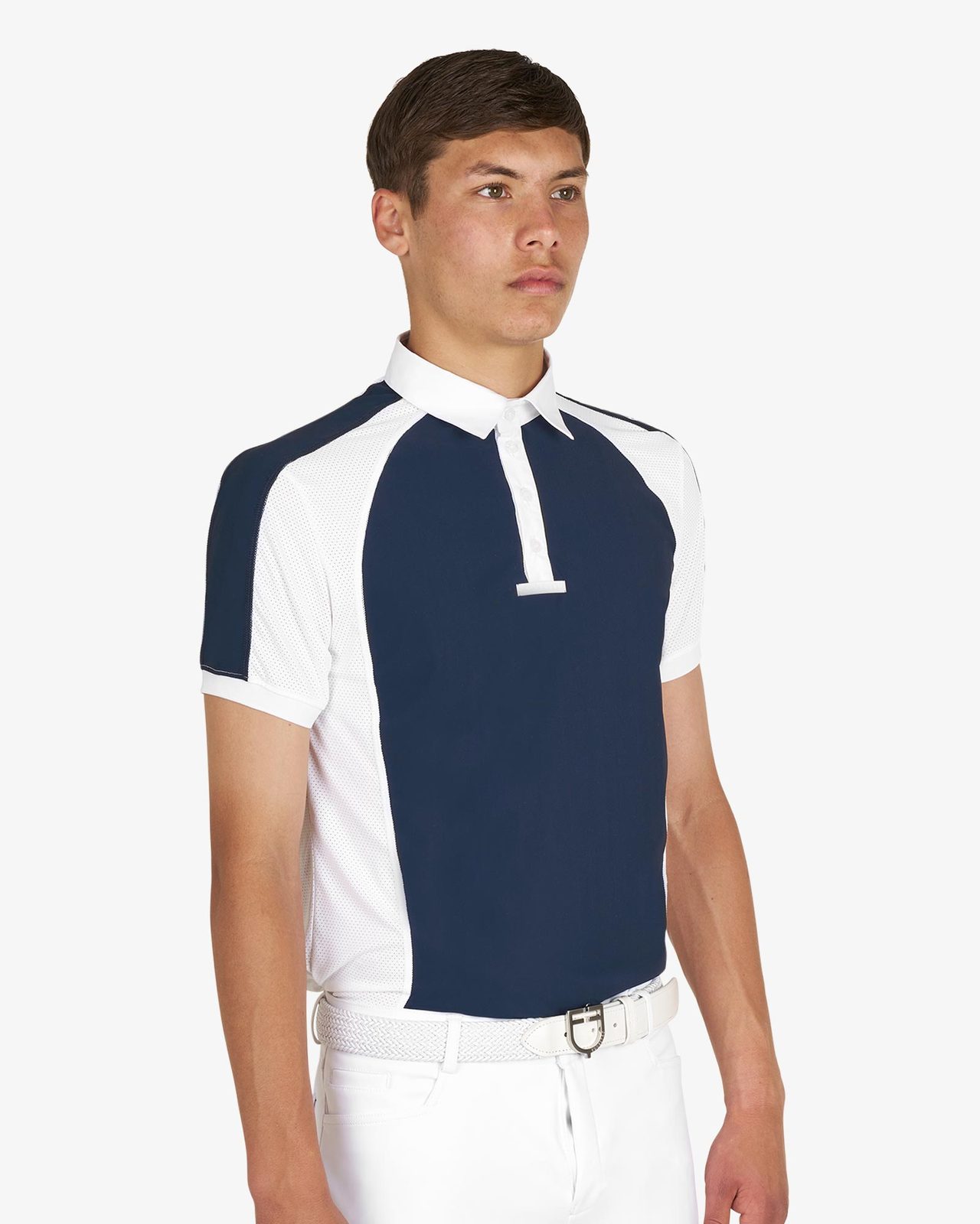 Polo uomo da concorso slim fit quattro bottoni