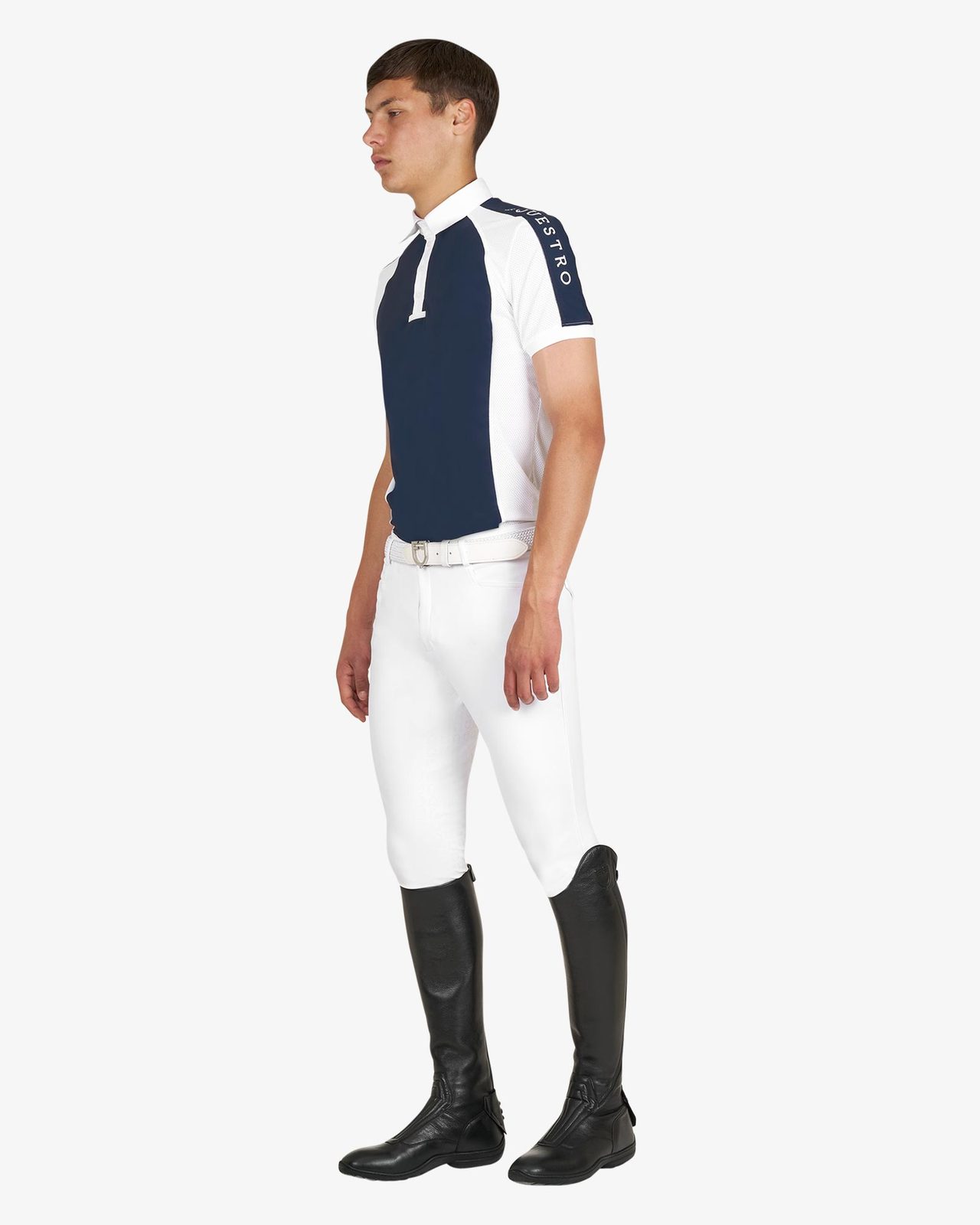 Polo uomo da concorso slim fit quattro bottoni
