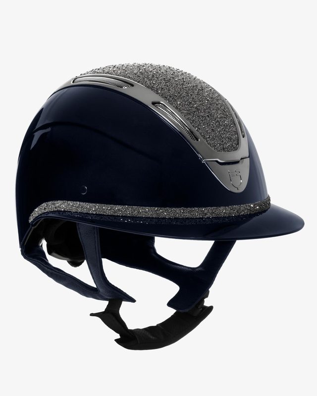 Cap Apocalypse donna calotta lucida e brillantini omologazione EN 1384-2023