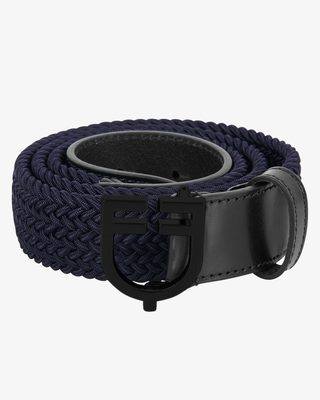 Cintura elastica con fibbia nera e logo