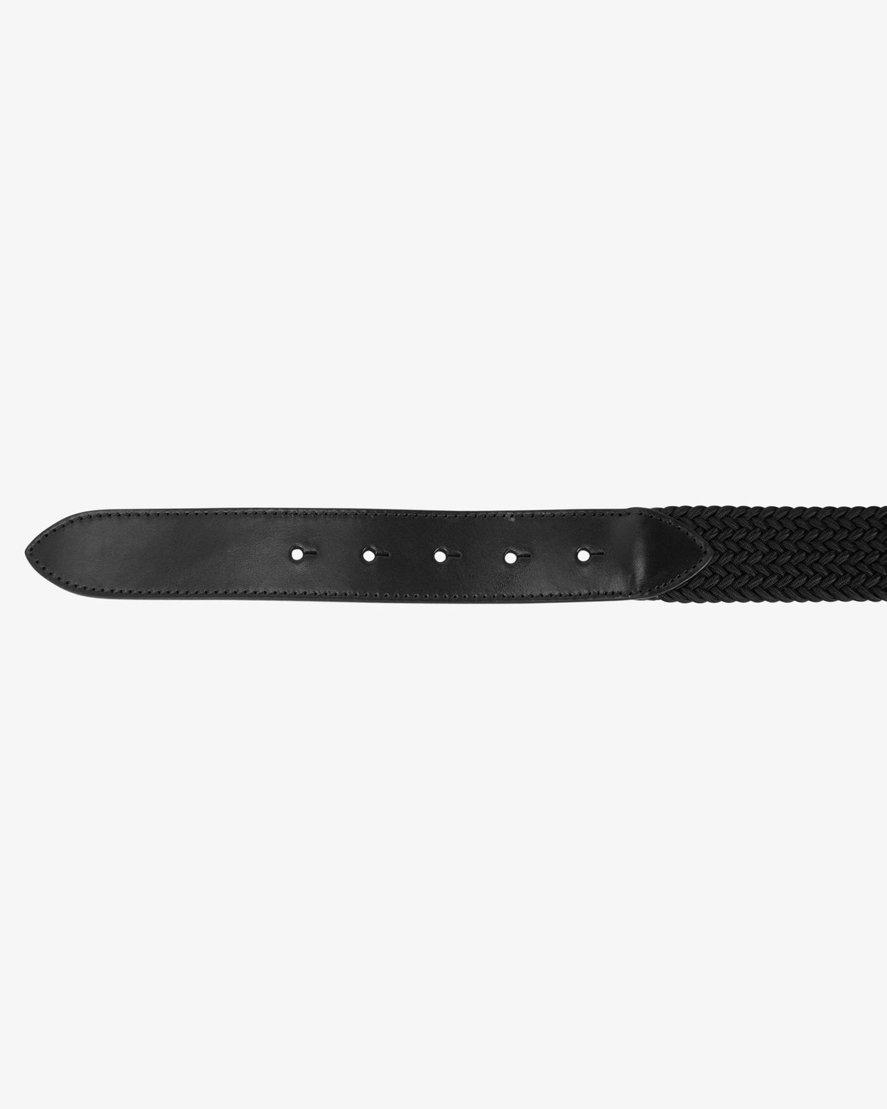 Elastic belt with black logoed buckle