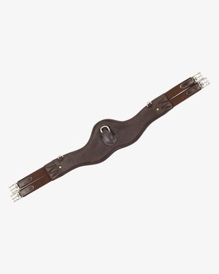 Shaped leather jumping girth