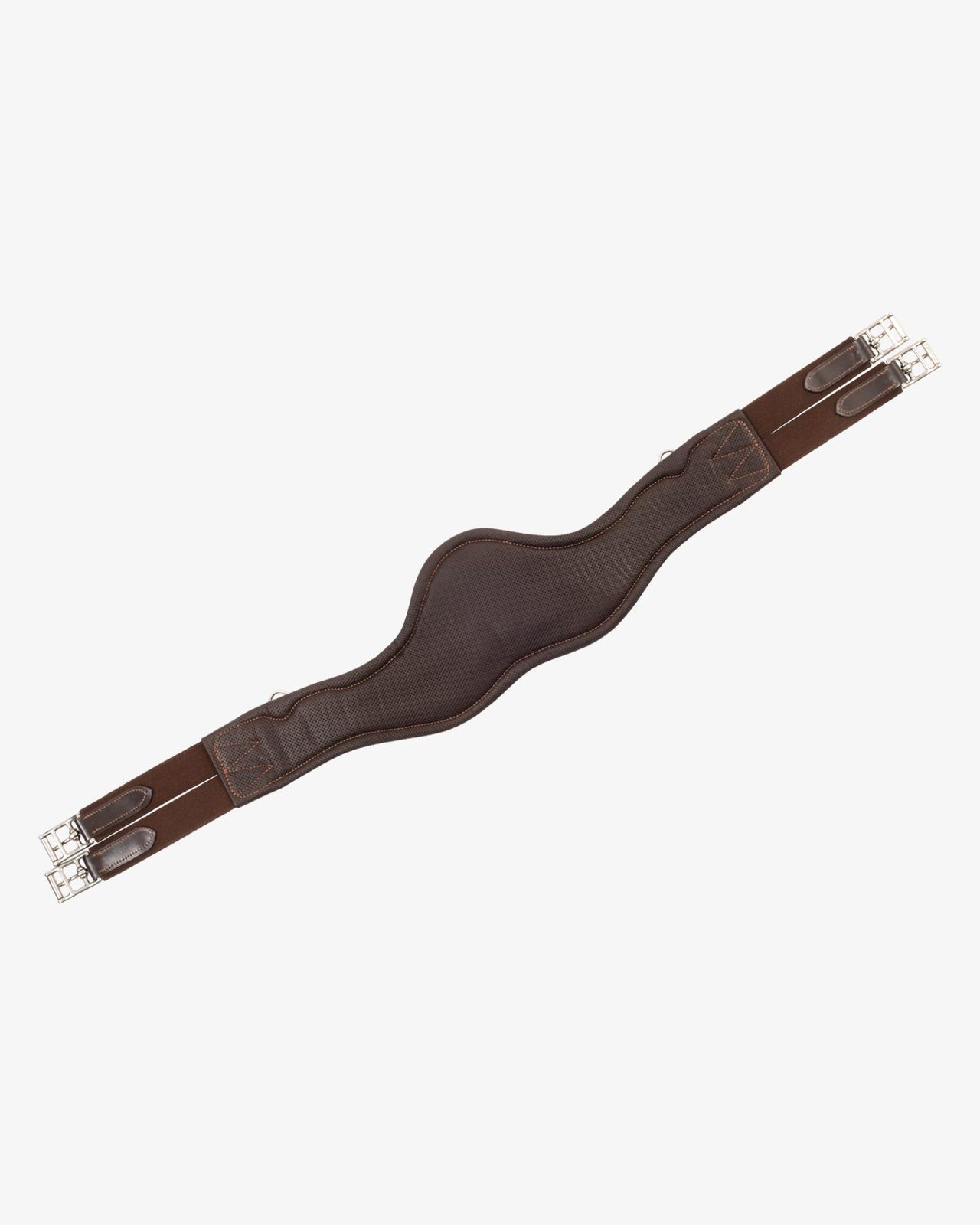 Shaped leather jumping girth