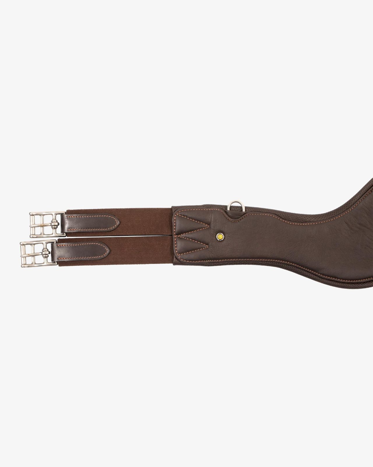 Shaped leather jumping girth