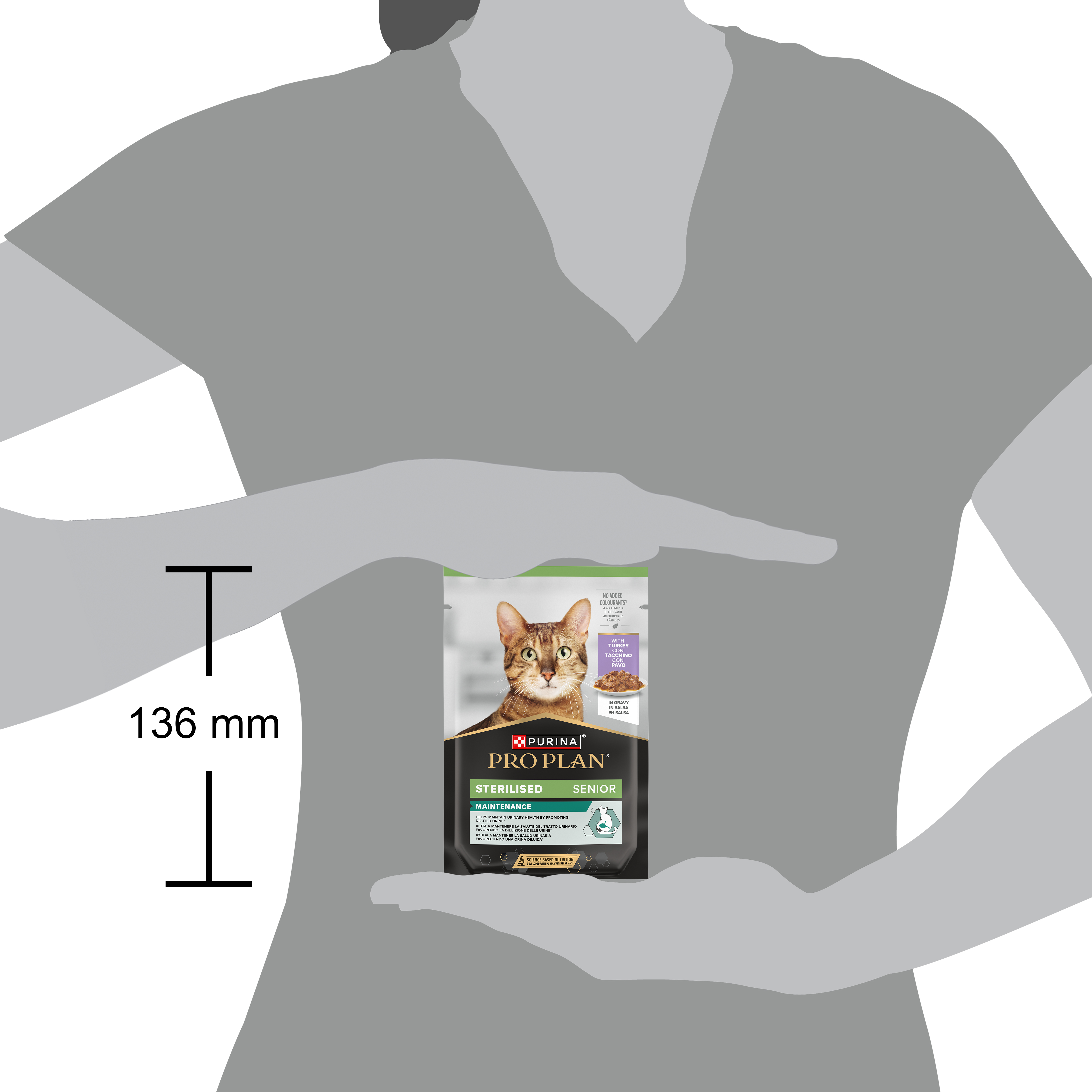 PURINA® PRO PLAN® Sterilised Senior 7+ MAINTENANCE con tacchino in salsa